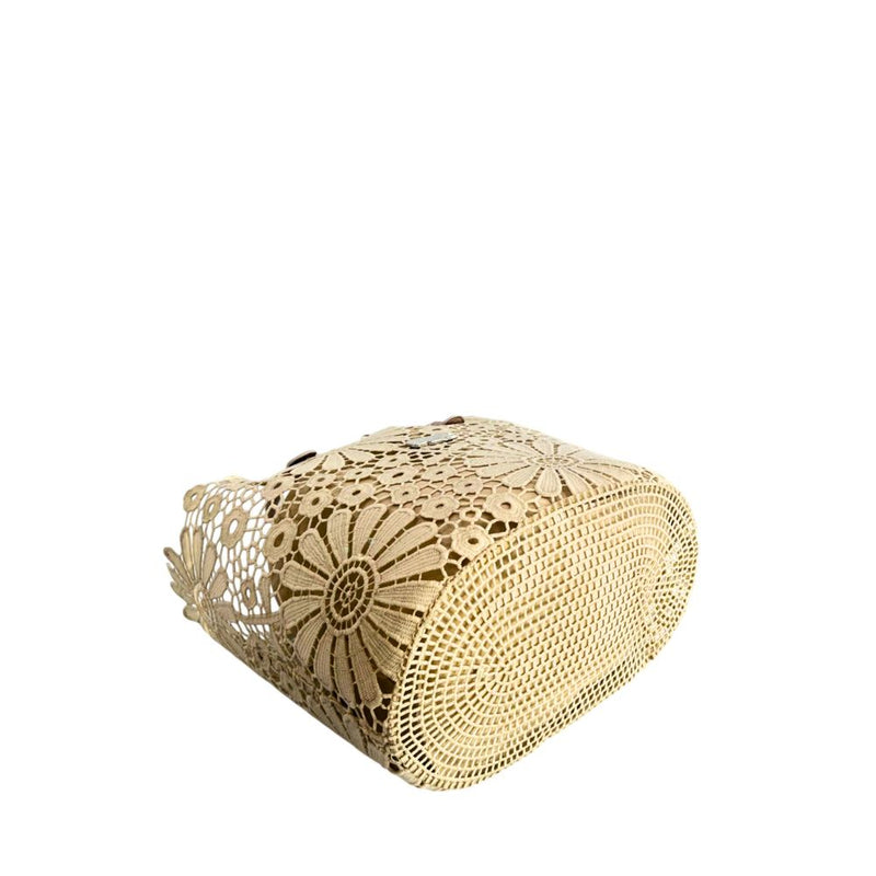 Baldinini Trend Beige PU Women Handbag - Chic Floral Design