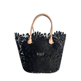 Baldinini Trend Black PU Women Handbag - Chic Floral Design