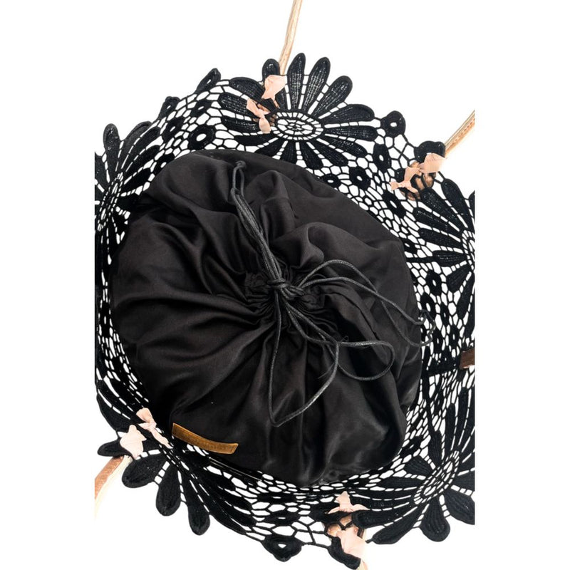 Baldinini Trend Black PU Women Handbag - Chic Floral Design