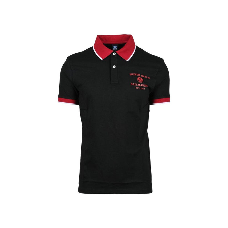 North Sails Black Cotton Polo Shirt for Men