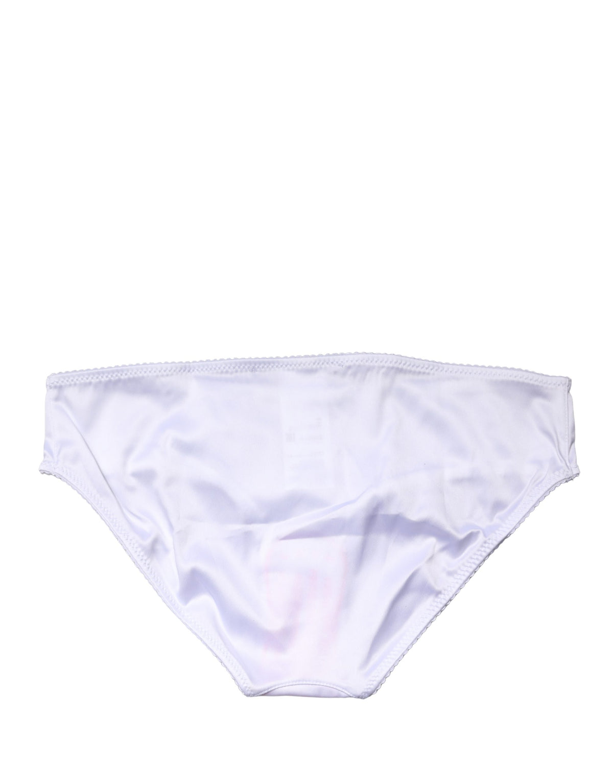 Dolce & Gabbana White Silk Stretch Mid Waist Brief Panty