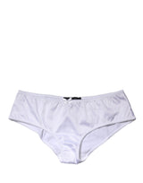 Dolce & Gabbana White Silk Stretch Mid Waist Brief Panty