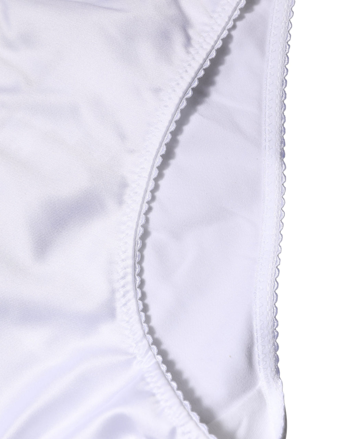 Dolce & Gabbana White Silk Stretch Mid Waist Brief Panty