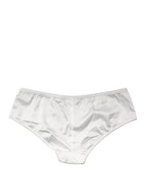 Dolce & Gabbana White Silk Stretch Mid Waist Brief Panty