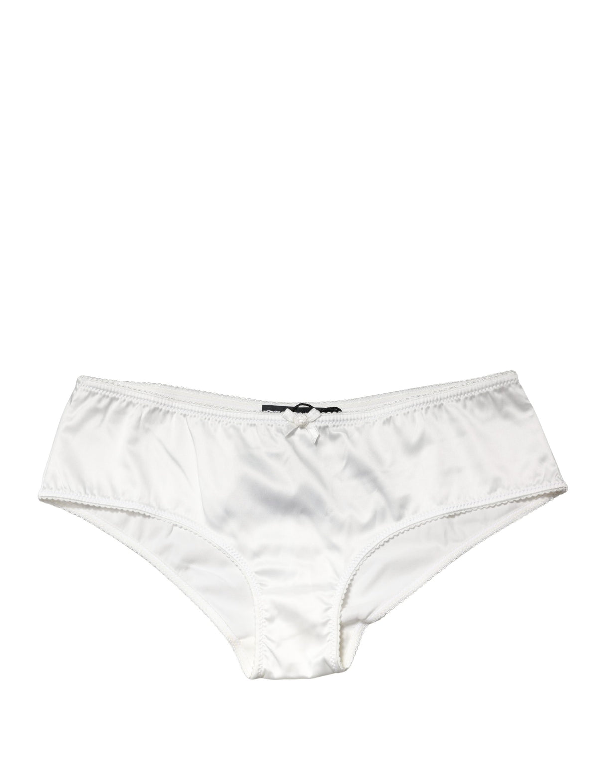Dolce & Gabbana White Silk Stretch Mid Waist Brief Panty
