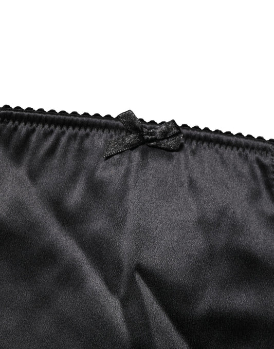 Dolce & Gabbana Black Silk Blend High Waist Girdle Panty