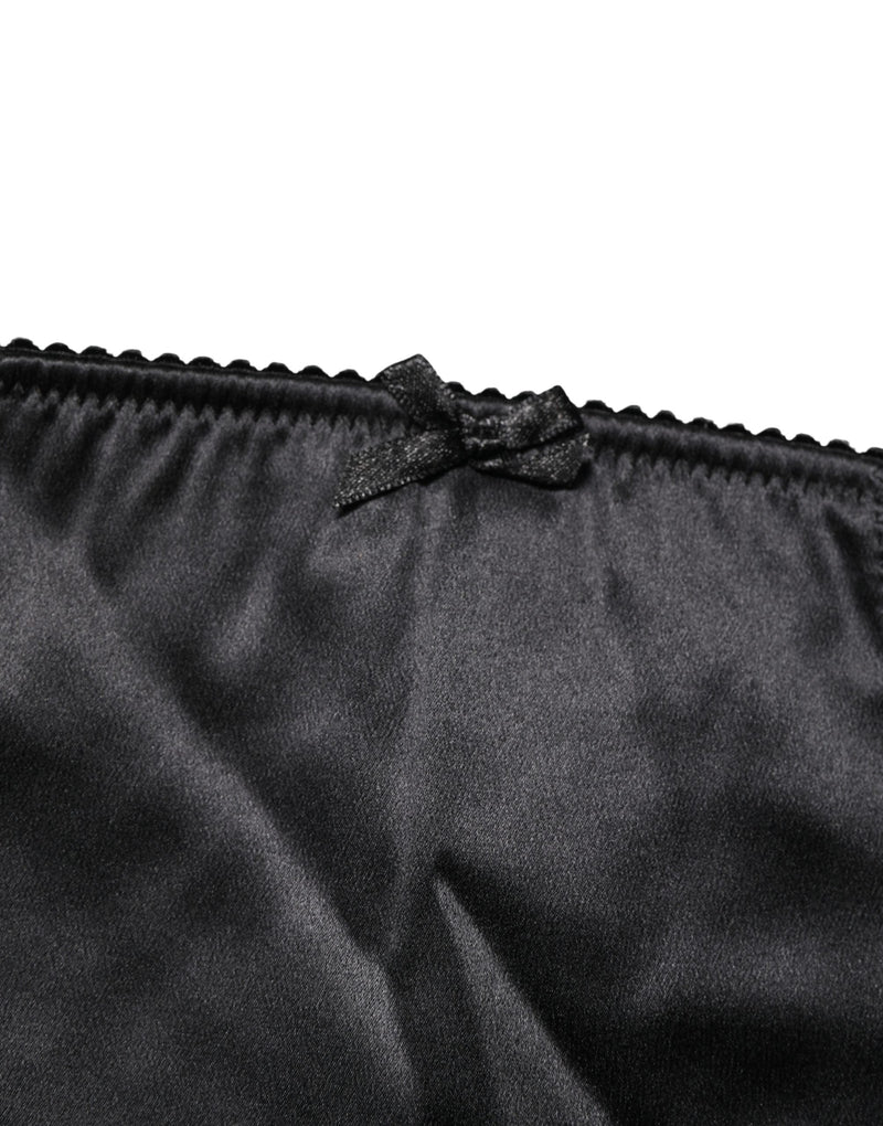 Dolce & Gabbana Black Silk Blend High Waist Girdle Panty