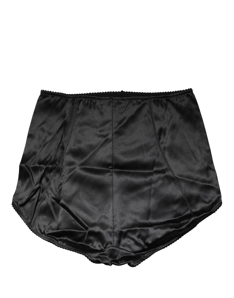 Dolce & Gabbana Black Silk Blend High Waist Girdle Panty