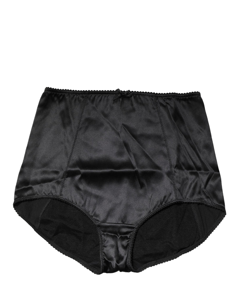 Dolce & Gabbana Black Silk Blend High Waist Girdle Panty