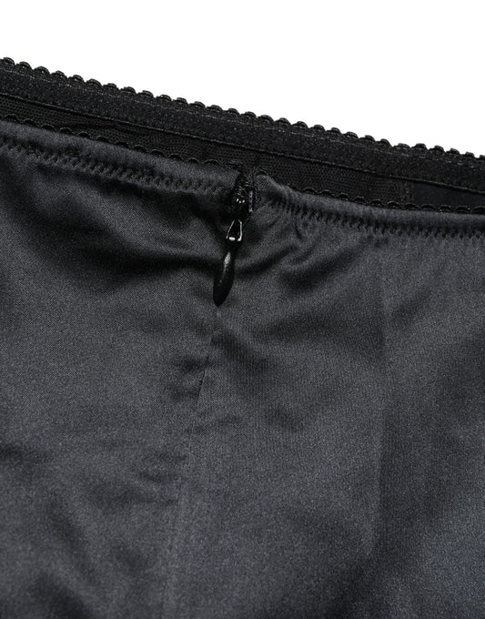 Dolce & Gabbana Black Silk Blend High Waist Girdle Panty