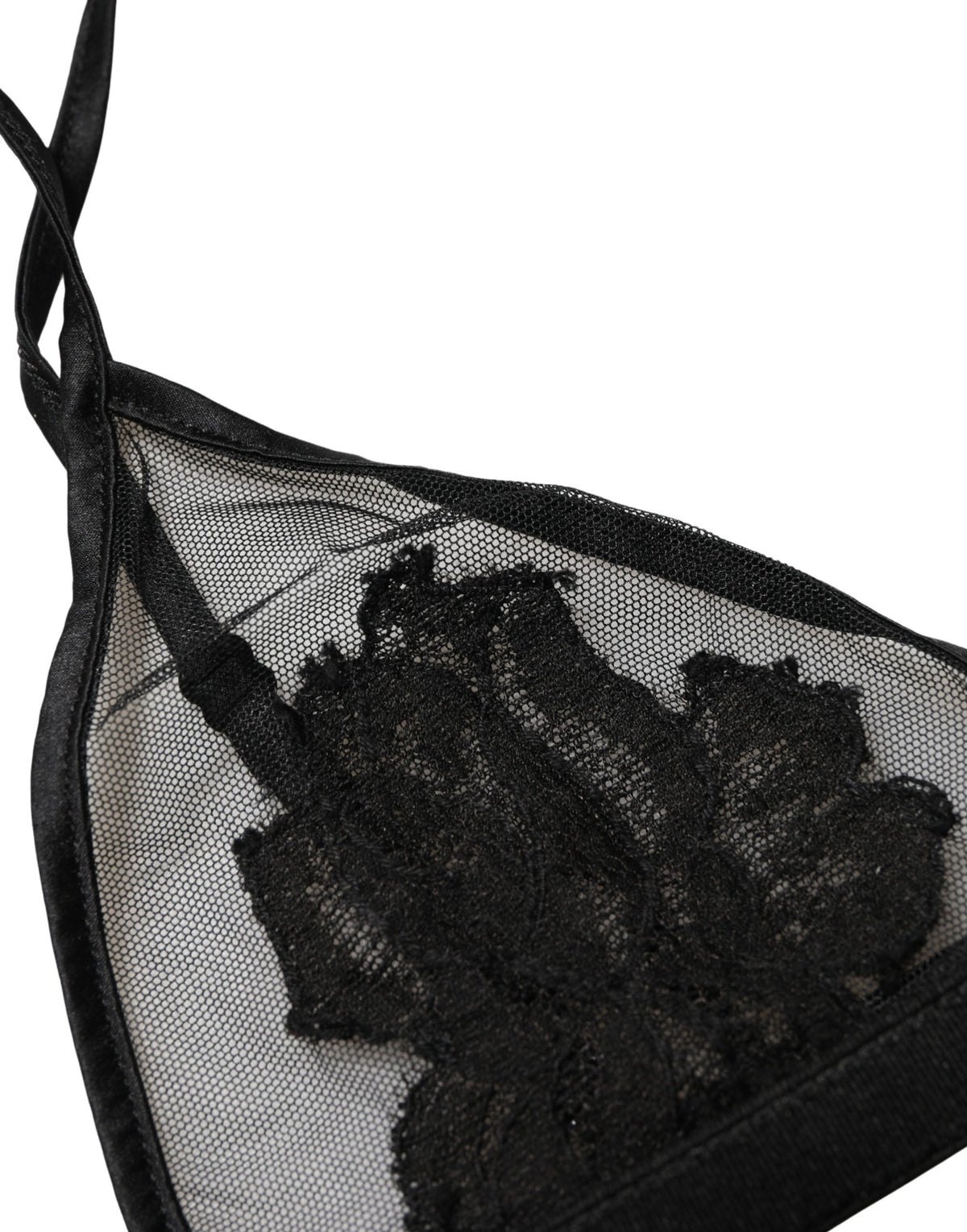 Dolce & Gabbana Black Floral Soft Cup Triangle Bra