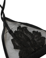 Dolce & Gabbana Black Floral Soft Cup Triangle Bra