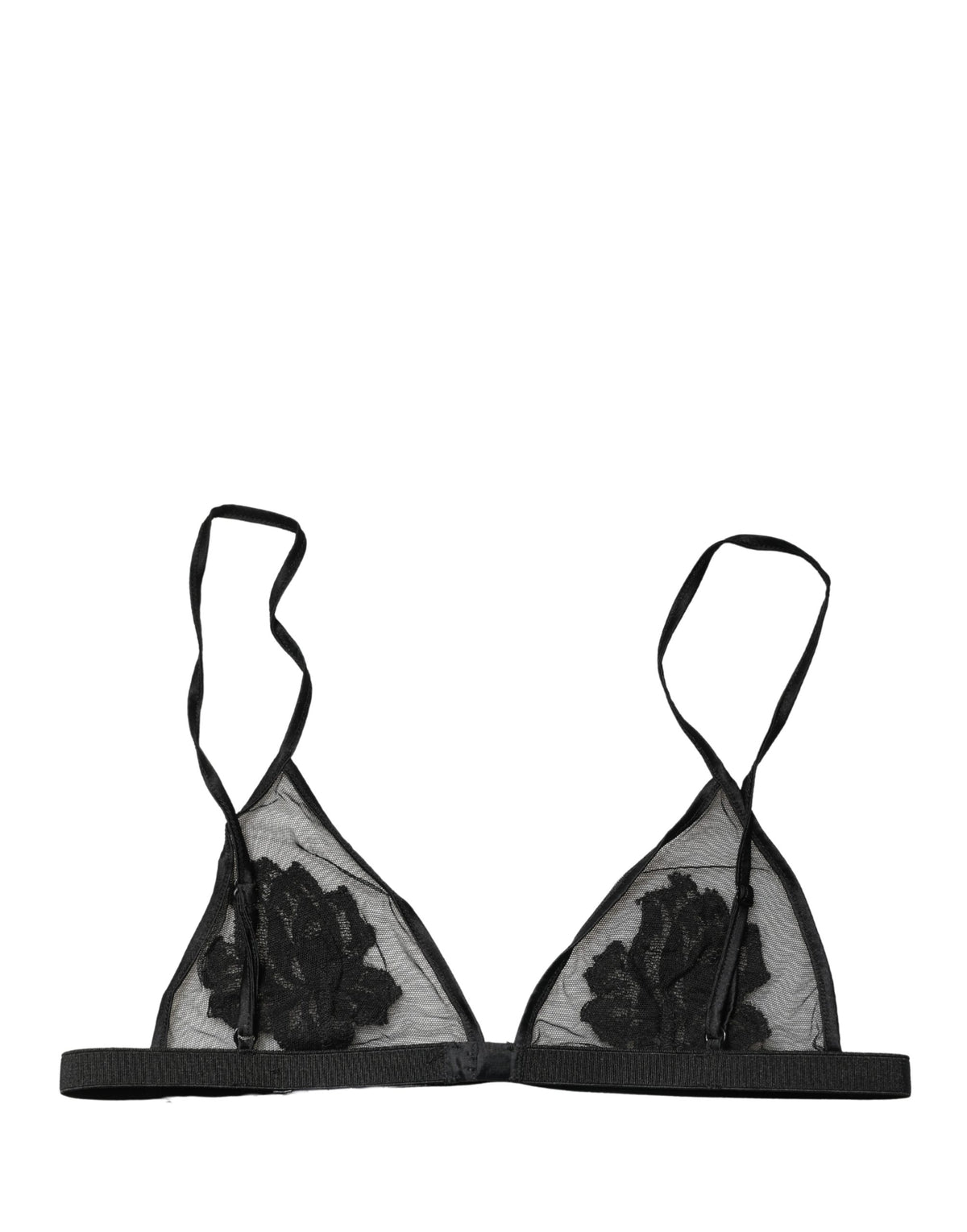 Dolce & Gabbana Black Floral Soft Cup Triangle Bra
