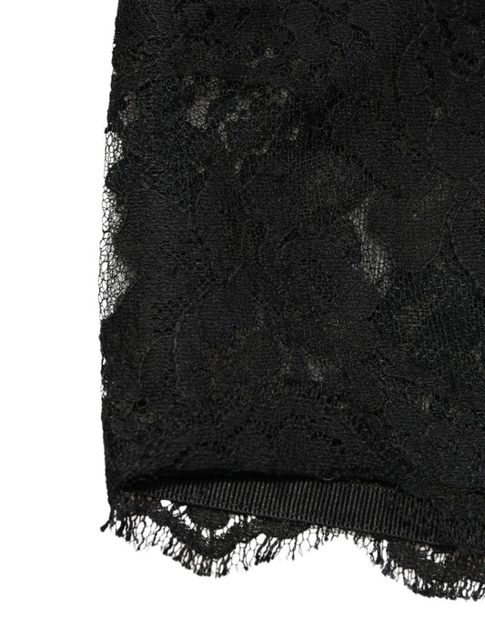 Dolce & Gabbana Black Lace Bandeau Bra Tube Top