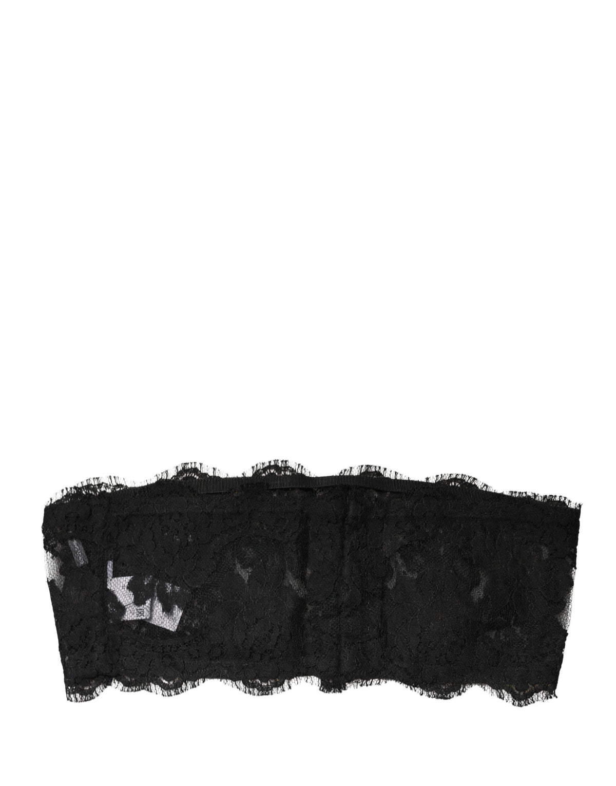 Dolce & Gabbana Black Lace Bandeau Bra Tube Top