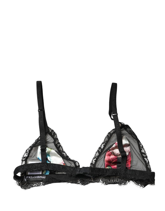 Dolce & Gabbana Black Floral Soft Cup Bra - Effortless Elegance