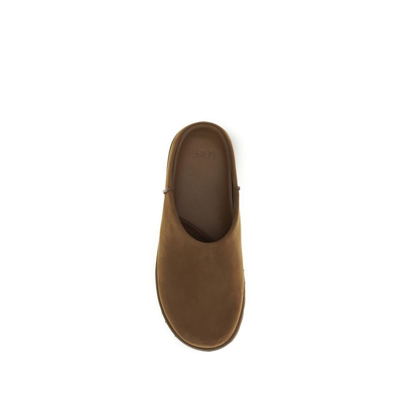 UGG Brown Calf Leather Bos Taurus Clogs for Women