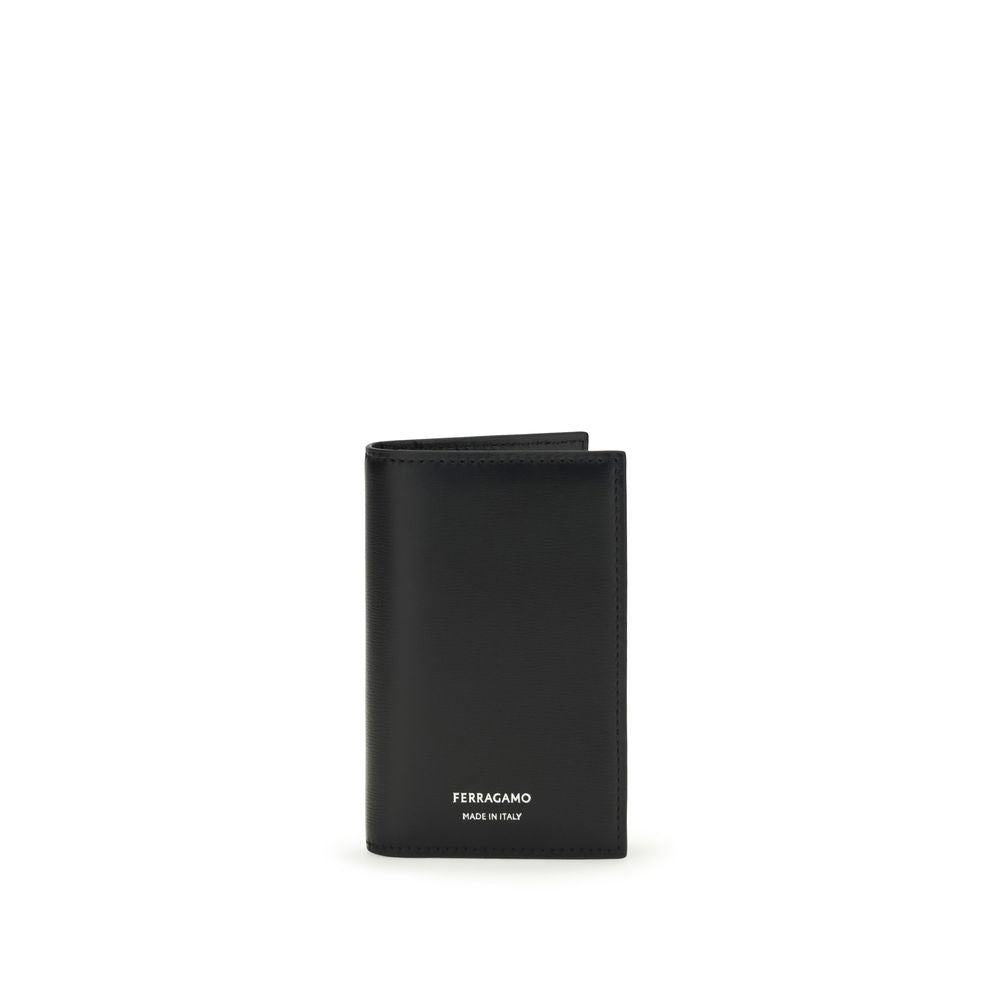 Portefeuille Ferragamo Bos Taurus en cuir de veau noir