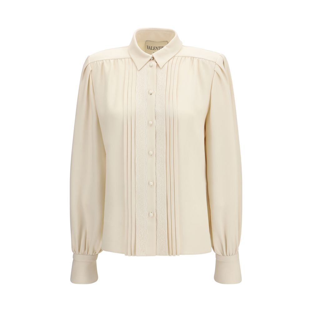 Valentino Garavani Beige Silk Shirt - Elegant Tailored Design