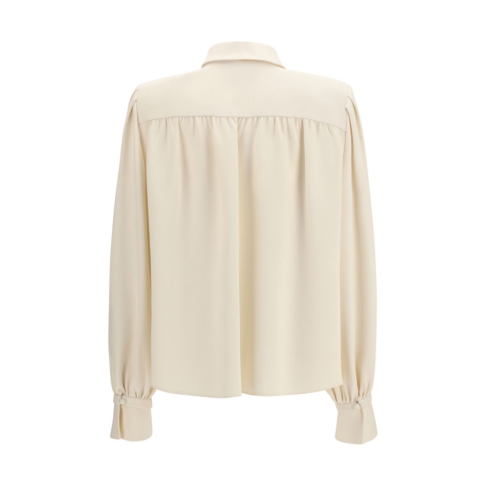 Valentino Garavani Beige Silk Shirt - Elegant Tailored Design