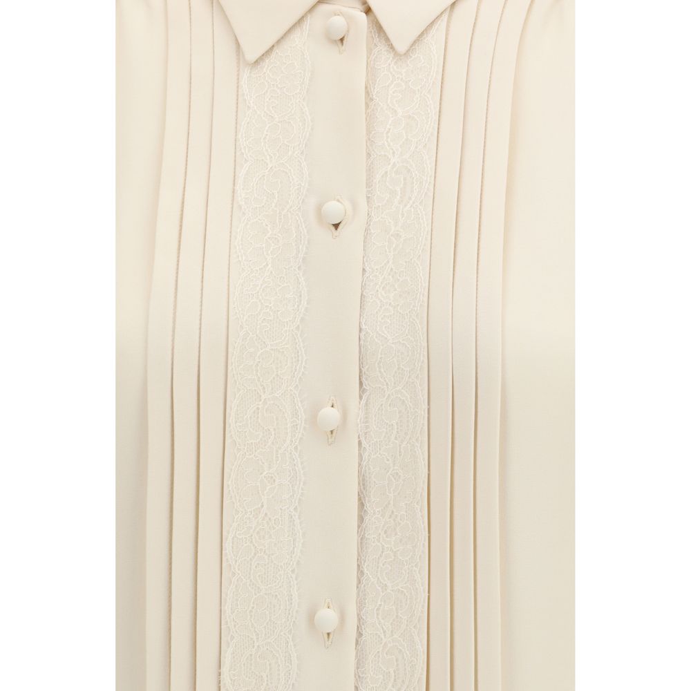 Valentino Garavani Beige Silk Shirt - Elegant Tailored Design