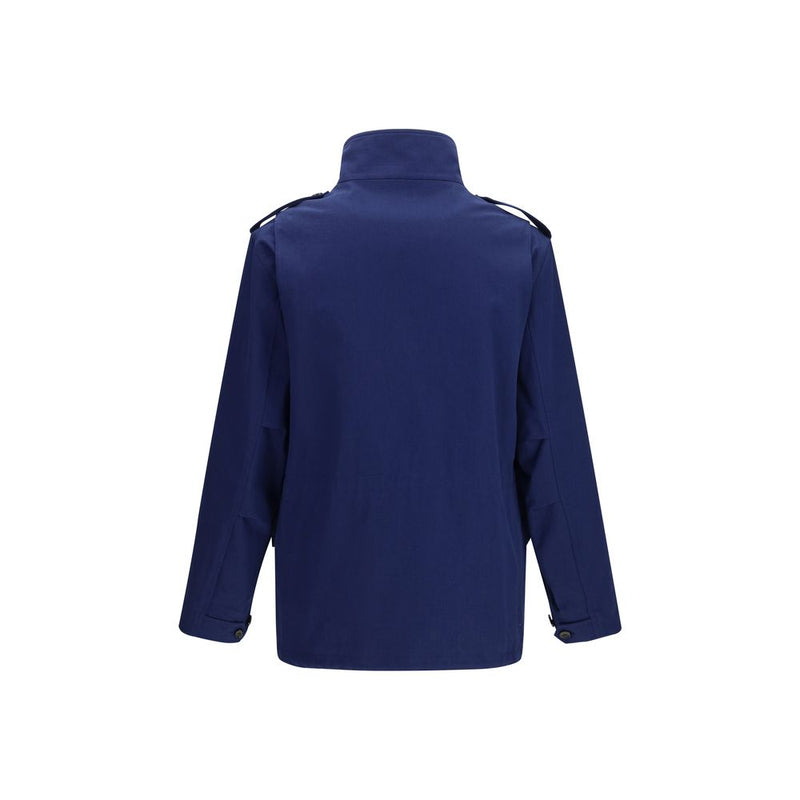 Valentino VLogo Blue Cotton Caban Jacket for Men