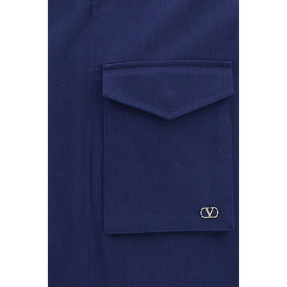 Valentino Blue Cotton Coat