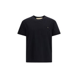 Valentino Black Cotton T-Shirt with VGold Logo