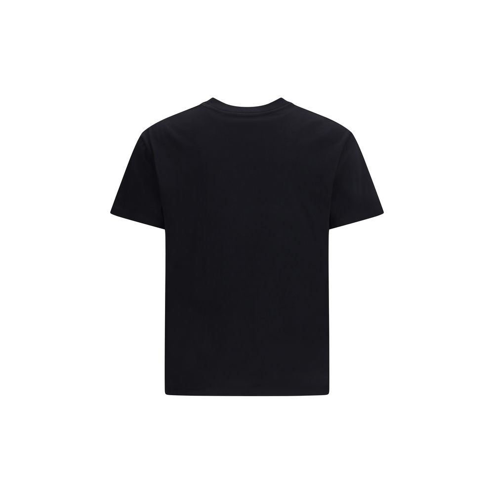 Valentino Black Cotton T-Shirt with VGold Logo