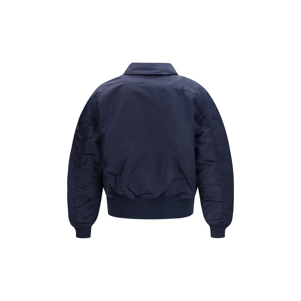 GR10K Blue Nylon Bomber Jacket - Modern Military Design