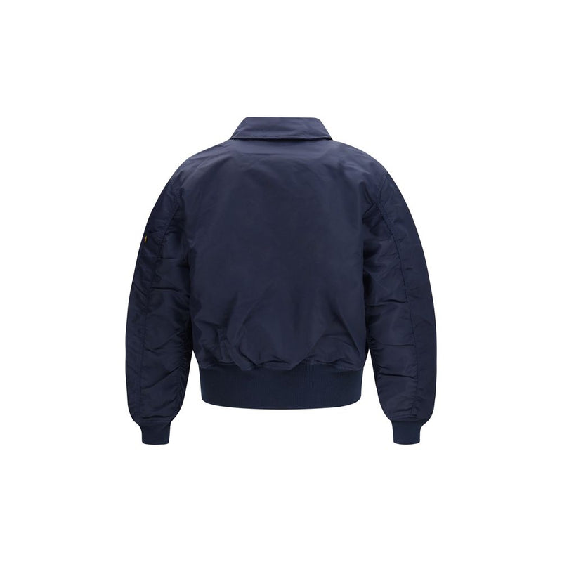 GR10K Blue Nylon Bomber Jacket - Modern Military Design