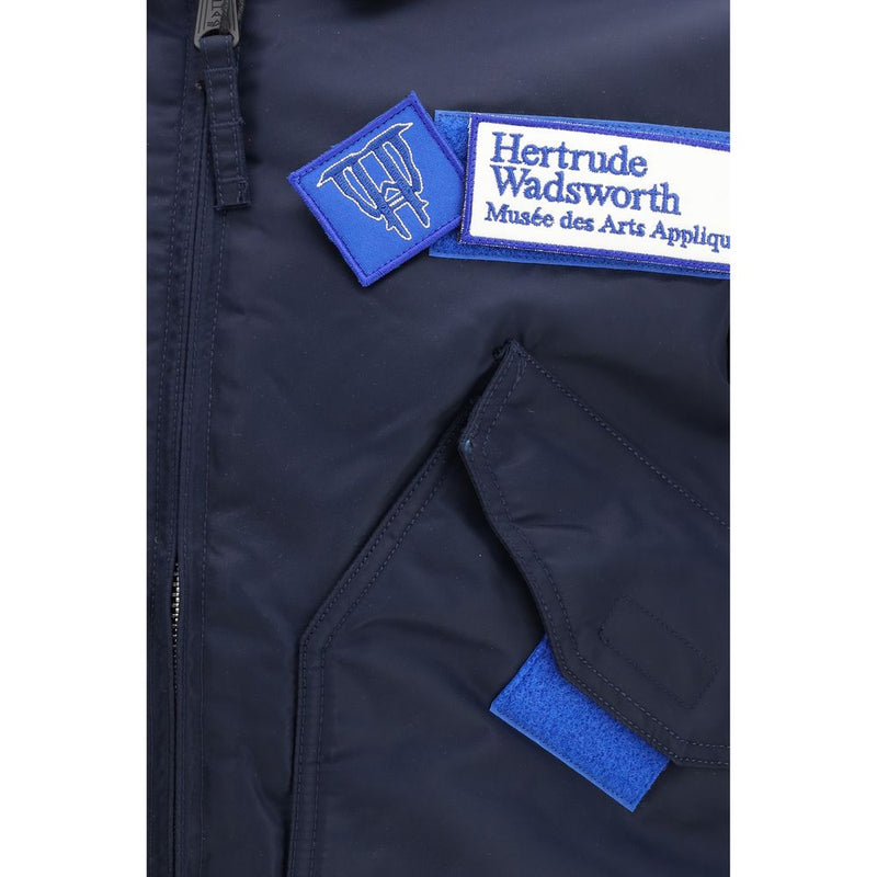 GR10K Blue Nylon Bomber Jacket - Modern Military Design