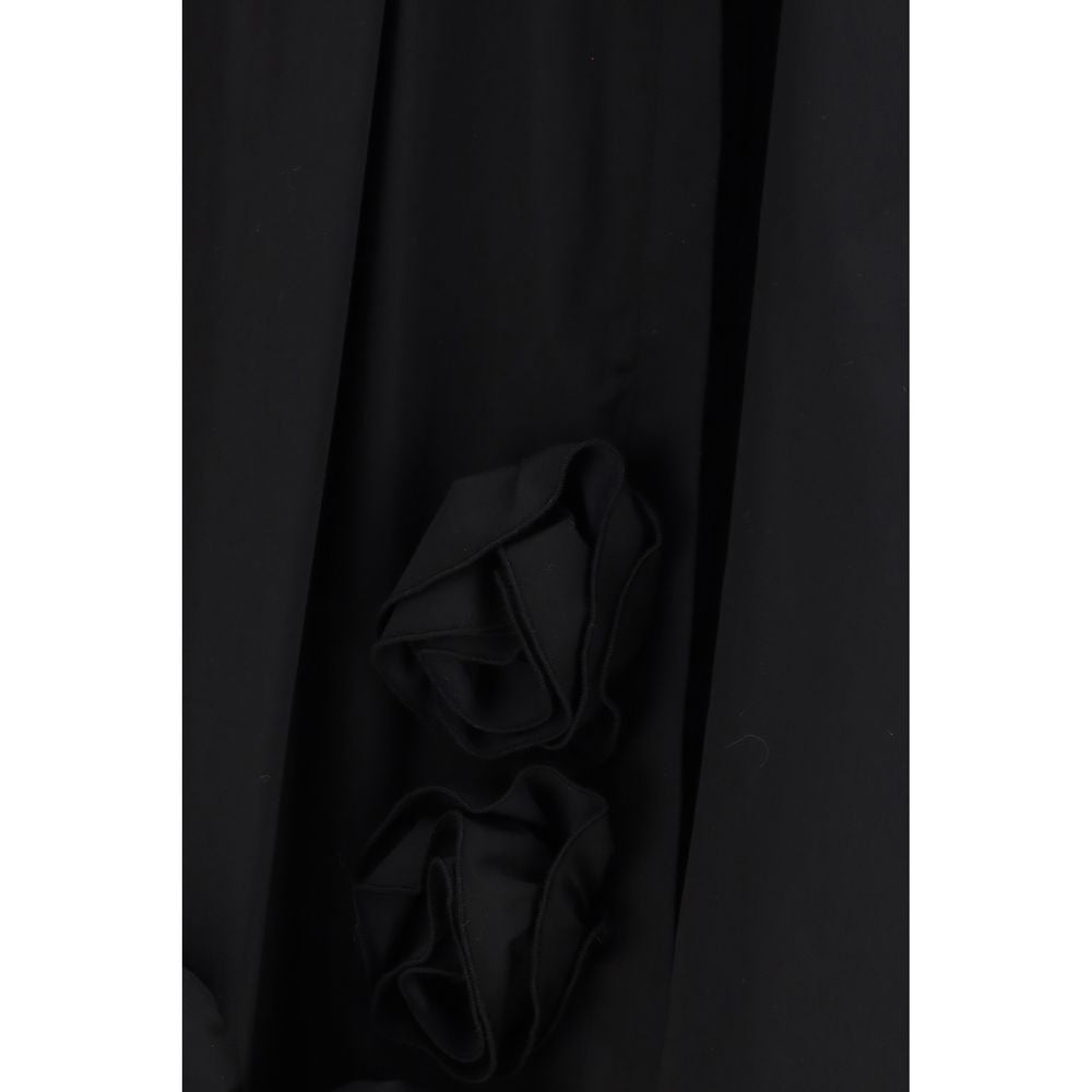Ella Black Cotton Casual Dress - Elegant Long Chemisier