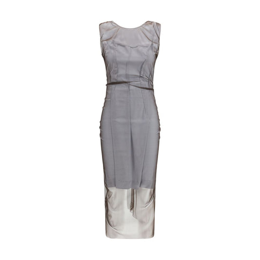 Maison Margiela Brown Semi-Sheer Midi Dress for Women