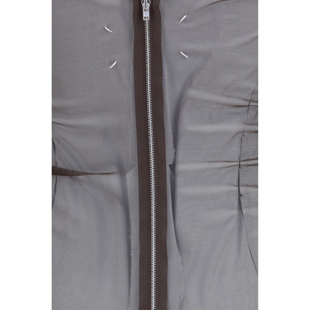 Maison Margiela Brown Semi-Sheer Midi Dress for Women