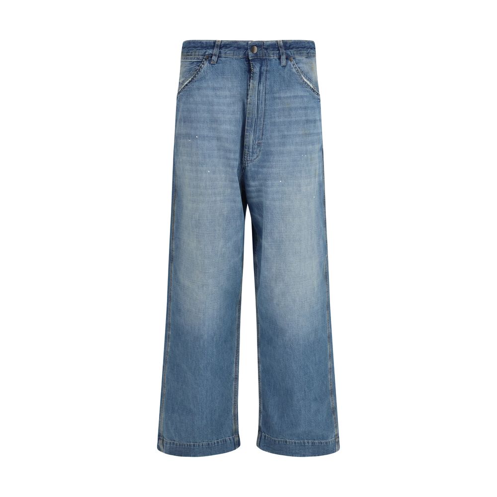 Maison Margiela Blue Cotton Relaxed Fit Jeans for Women
