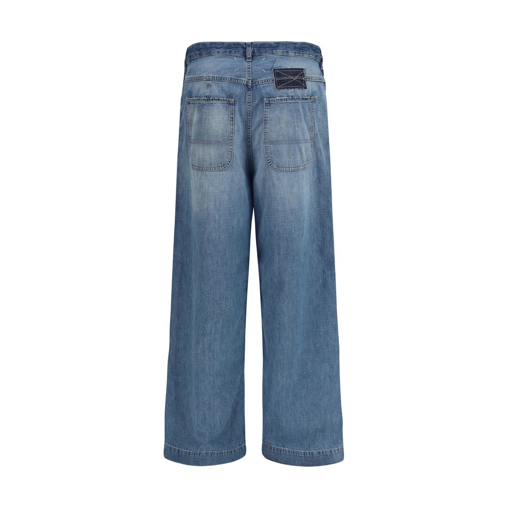 Maison Margiela Blue Cotton Relaxed Fit Jeans for Women