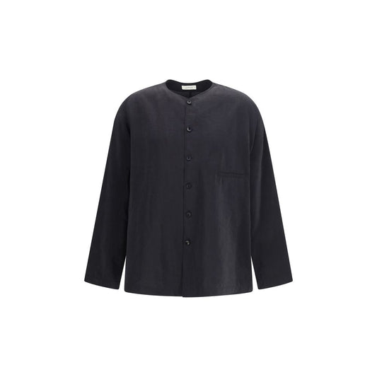 Lemaire Black Silk Shirt for Men - SS26 Collection