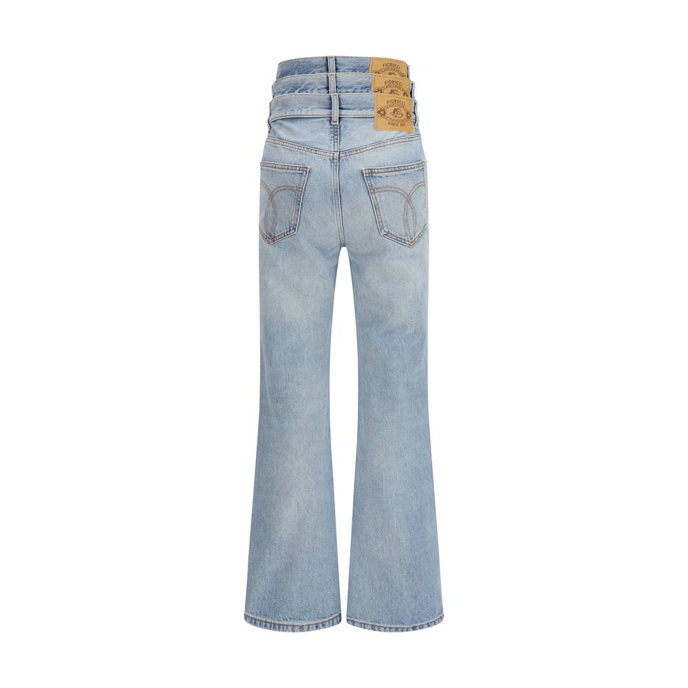 Fiorucci Blue Cotton Flared Jeans for Women