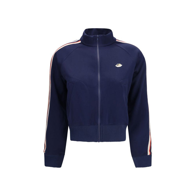 Fiorucci Blue Polyester Cropped Sweatshirt with Angels Patch