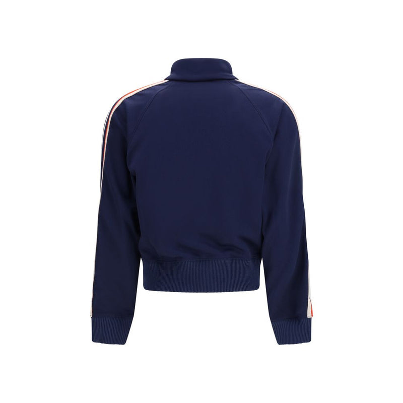 Fiorucci Blue Polyester Cropped Sweatshirt with Angels Patch