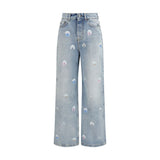 Fiorucci Blue Cotton Relaxed Fit Jeans for Women