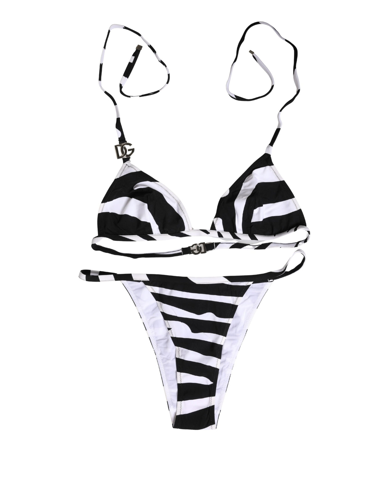 Dolce & Gabbana Black and White Zebra Bikini Set