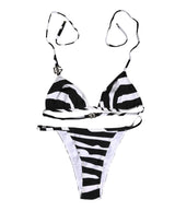 Dolce & Gabbana Black and White Zebra Bikini Set