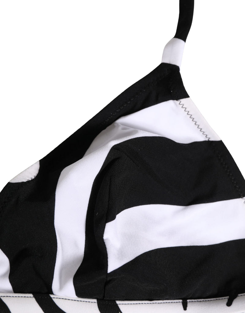 Dolce & Gabbana Black and White Zebra Bikini Set