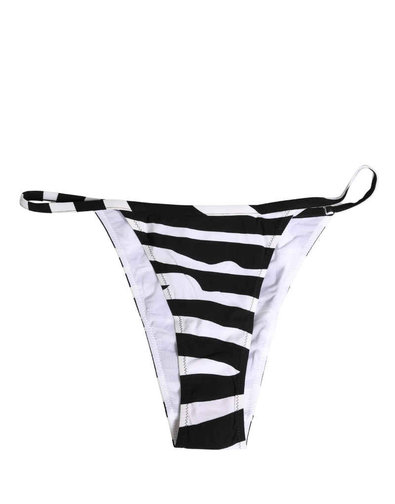 Dolce & Gabbana Black and White Zebra Bikini Set