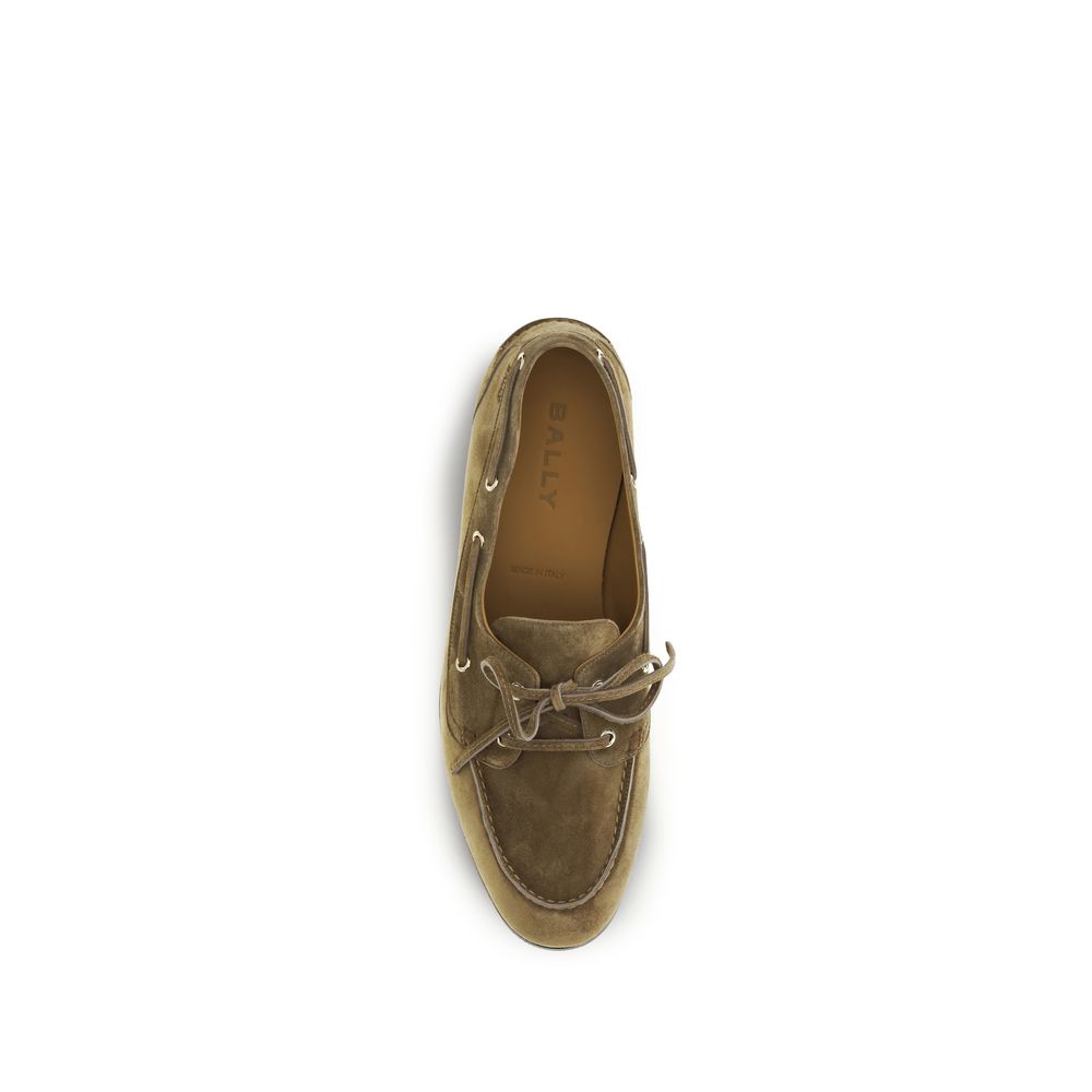 Bally Beige Buffalo Leather Slip-On Loafers