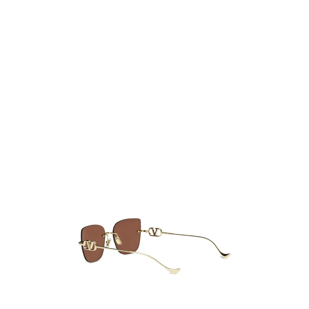 Valentino Garavani Brown Metal Sunglasses - Contemporary Elegance