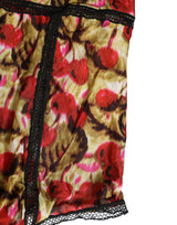 Roberto Cavalli Multicolor Cherry Print Lace Bodysuit