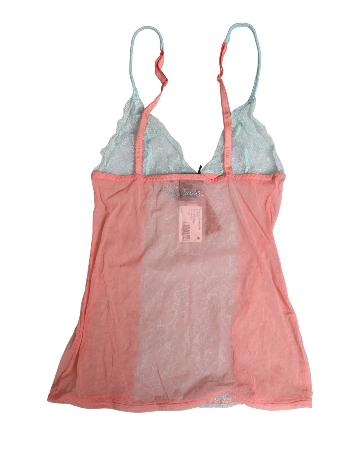 Roberto Cavalli Multicolor Sheer Lace Chemise Top for Women